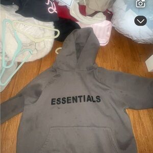 ~ 🩶 Fear of God Essentials Pullover Hoodie Applique Logo 🩶 ~